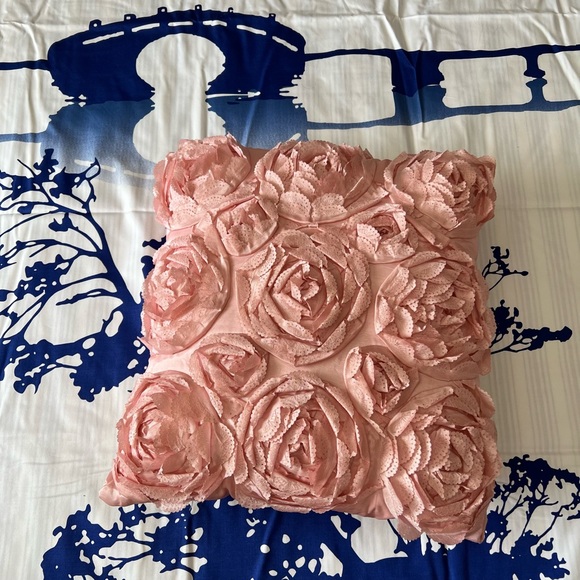 Pink Rose Throw Pillow - Picture 6 of 14